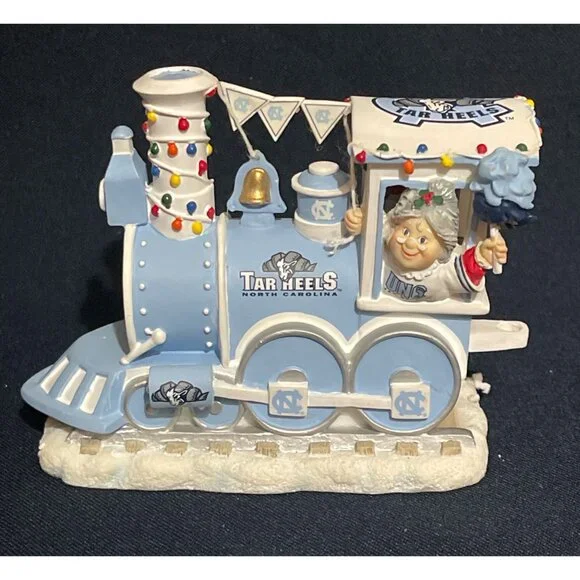 Retired Danbury Mint NCAA UNC Carolina Tar Heels HOLIDAY HALFTIME RAIL Train COA